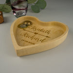 Love heart wooden coin tray