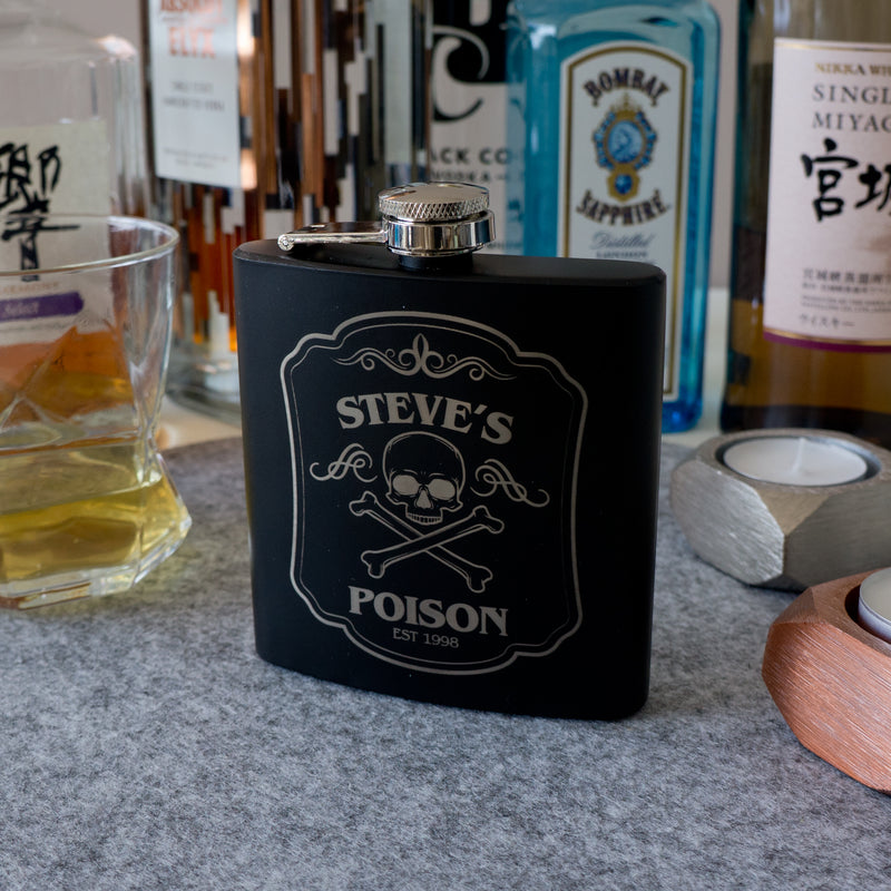 Personalised whiskey hip flask