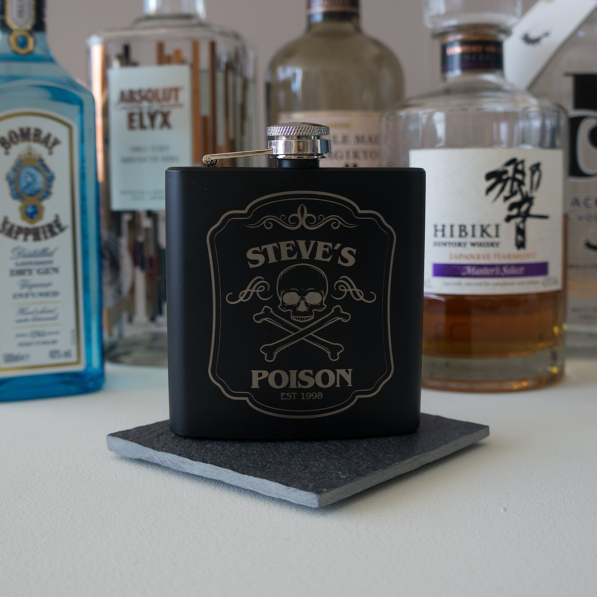 Personalised whiskey hip flask