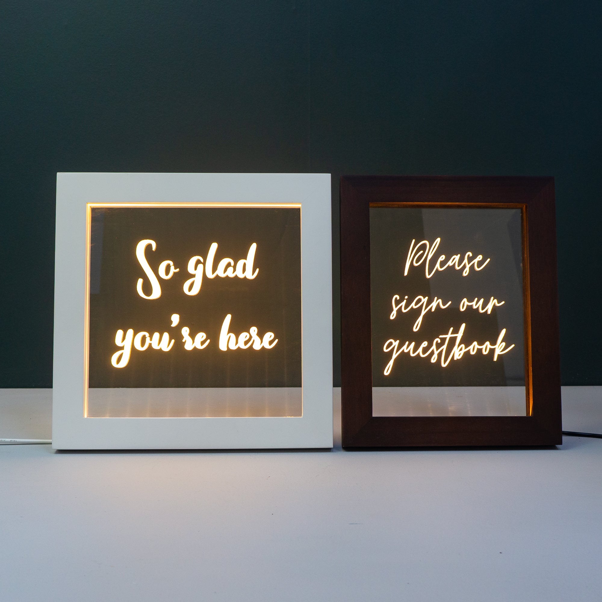 Custom text light up LED frame sign