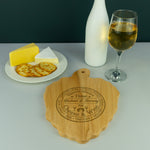 Cheese wheel custom engraved serving platter for couples