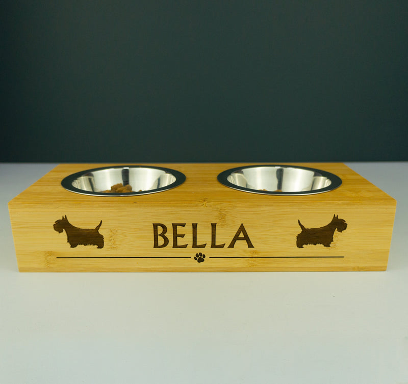 Personalised twin dog bowls