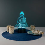 Multi colour meditating Buddha LED sign