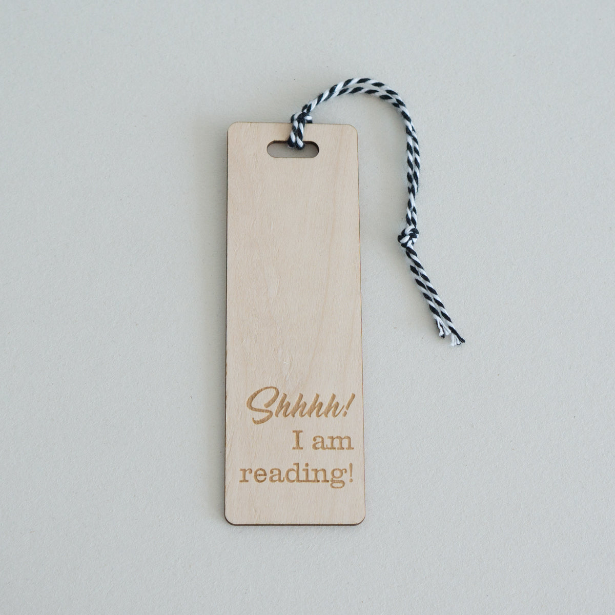 A fantastic gift for all avid readers this bookmark features the line 'Shh I'm reading' and is engraved from FSC 2mm birch plywood