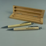 Wooden pen and pencil gift set