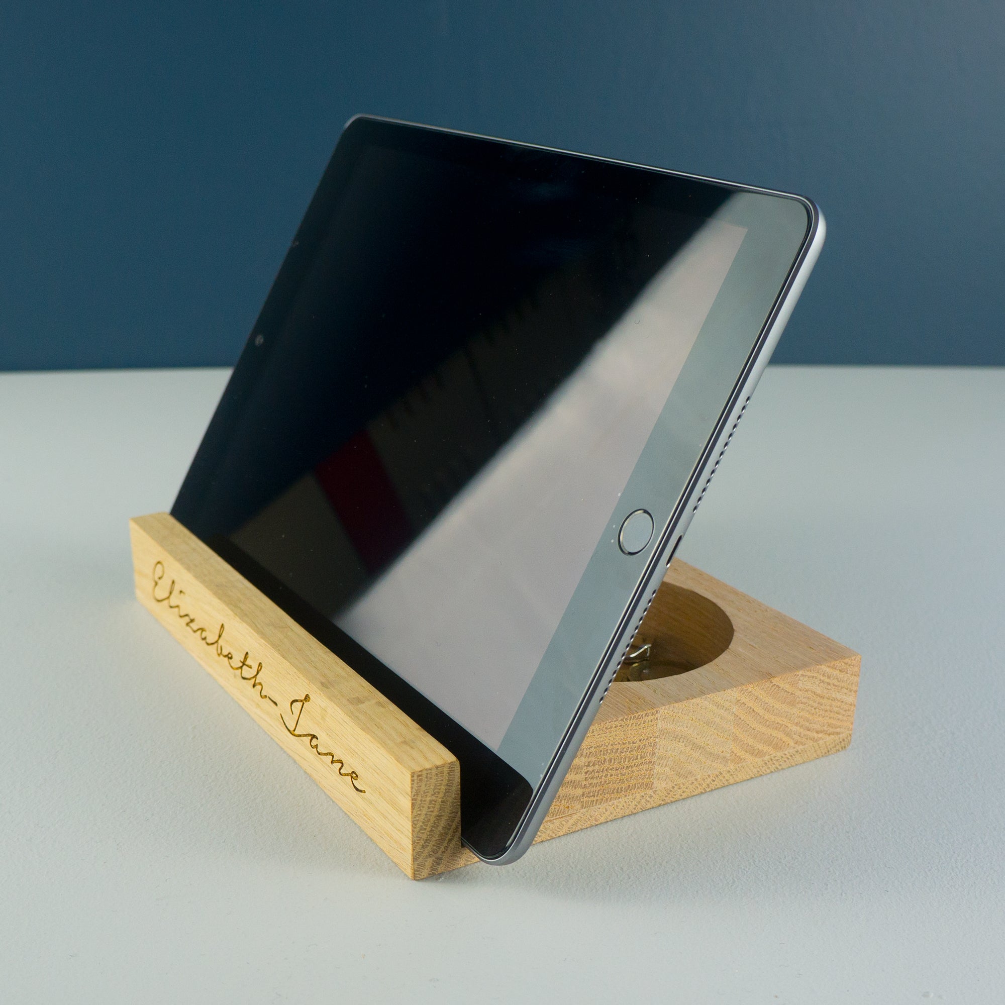 wooden ipad stand