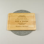 Personalised gin and tonic chopping board