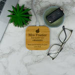Personalised best teacher wireless charger. End of year teacher thank you gift.