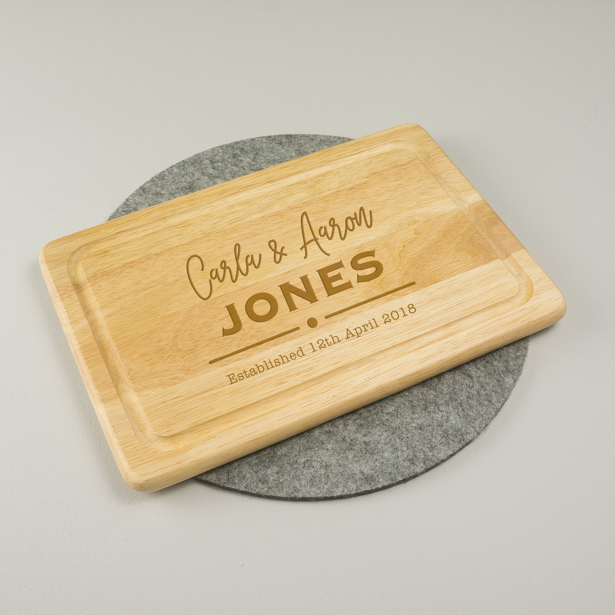 Personalised newly weds chopping board