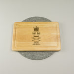 Personalised Queen of the BBQ wooden chopping board.