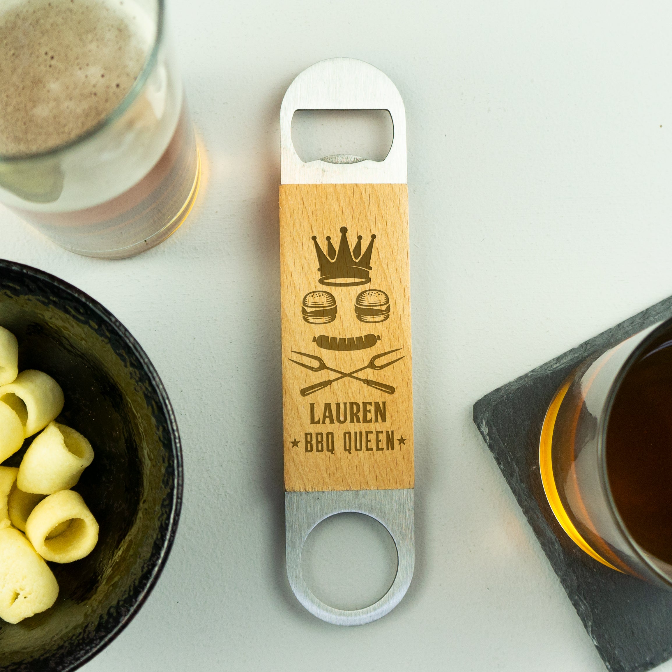 Personalised BBQ King/ Queen beer bottle opener