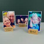 Personalised wooden photo display blocks