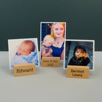 Personalised wooden photo display blocks