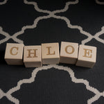 Engraved letter wooden blocks