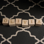 Engraved letter wooden blocks