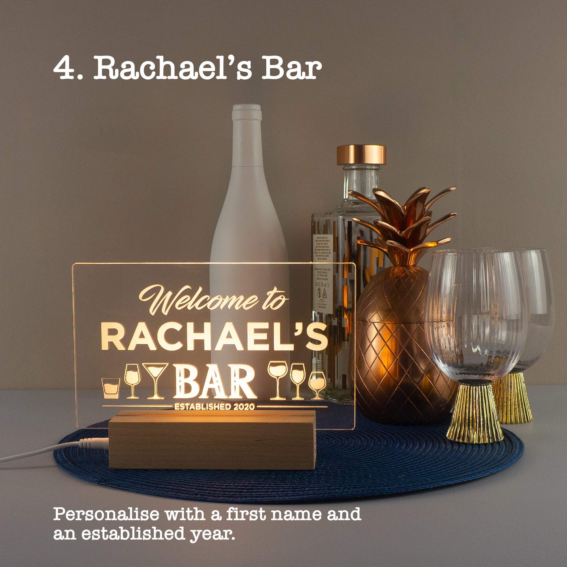 Personalised home bar LED signs