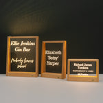 Personalised wireless light up LED frame sign.
