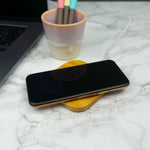 Personalised 21st birthday bamboo wireless phone charger. 2002 birth year gift