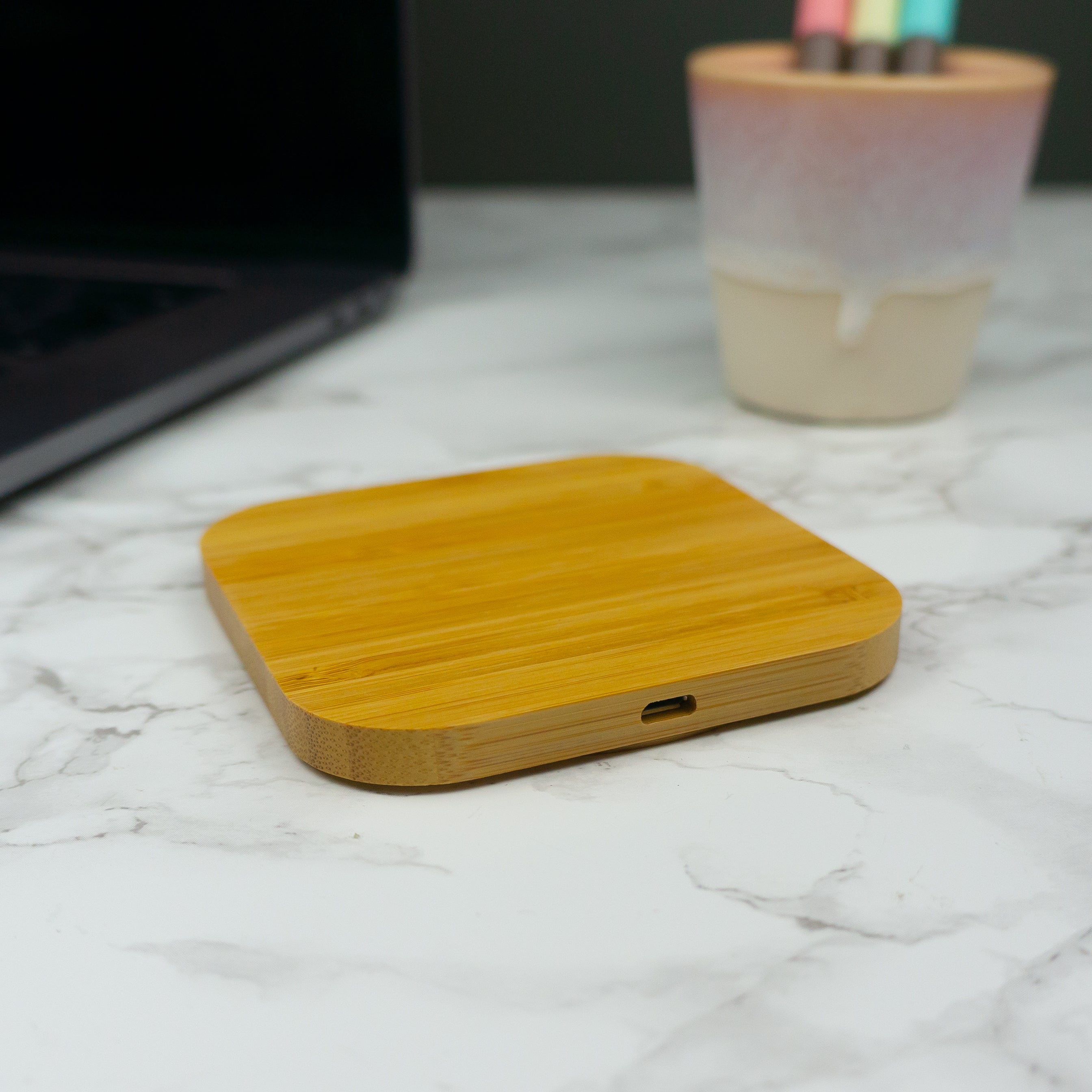 Personalised 20th birthday bamboo wireless phone charger. 2003 birth year gift