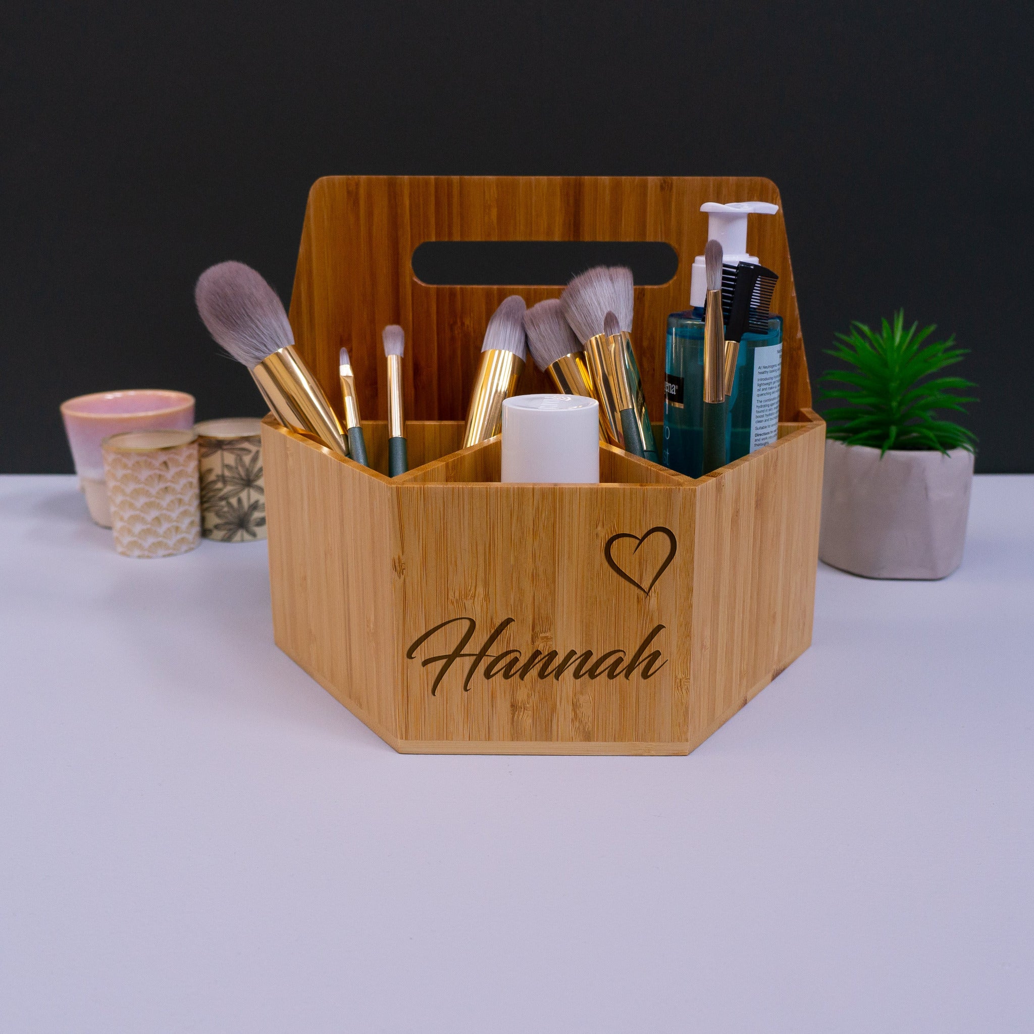 Make up brush and cosmetic tray