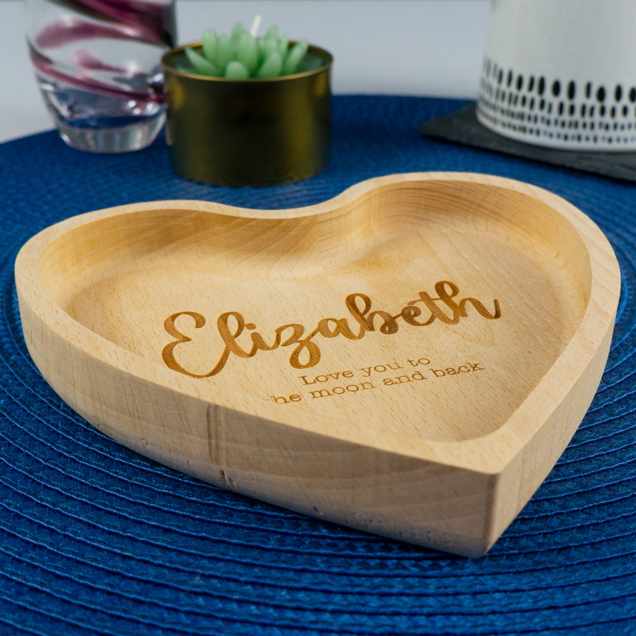 Personalised wooden coin trays