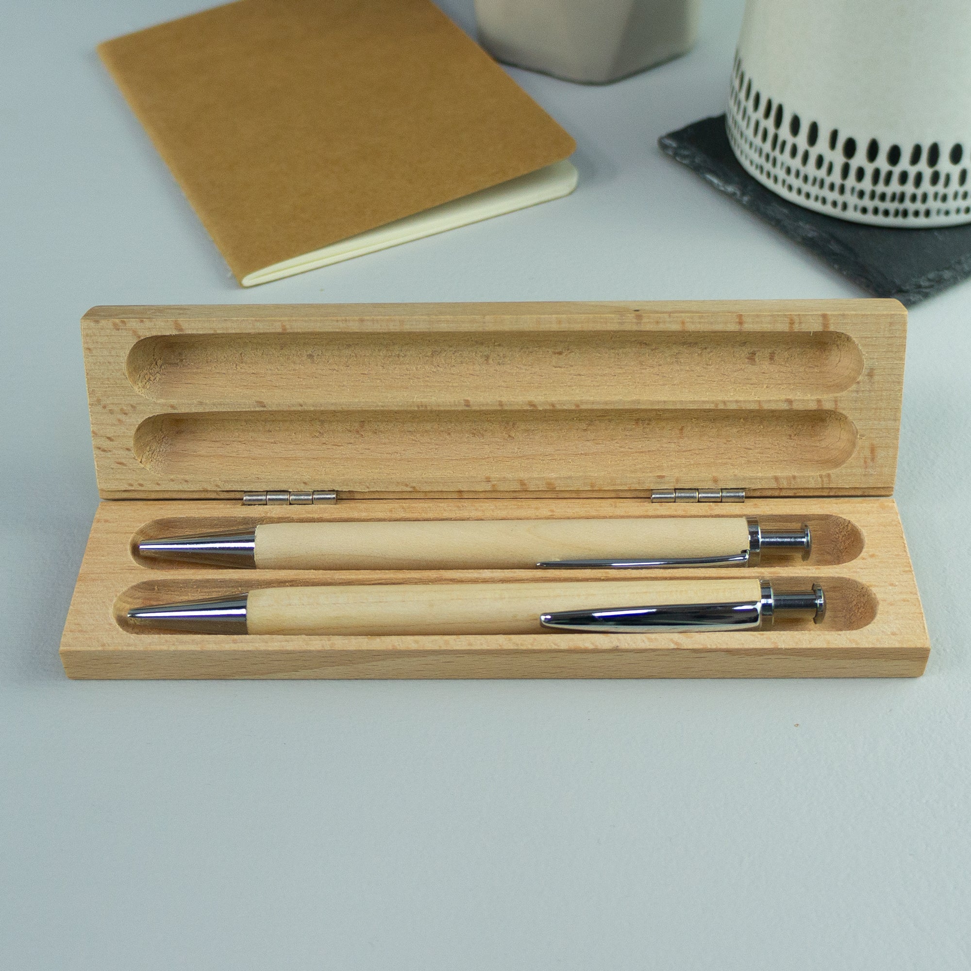 Personalised 50th birthday wooden pen set. 1973 birth year gift