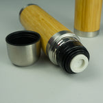 Bamboo and metal vacuum flask