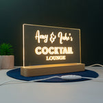 Personalised large wooden light up LED sign