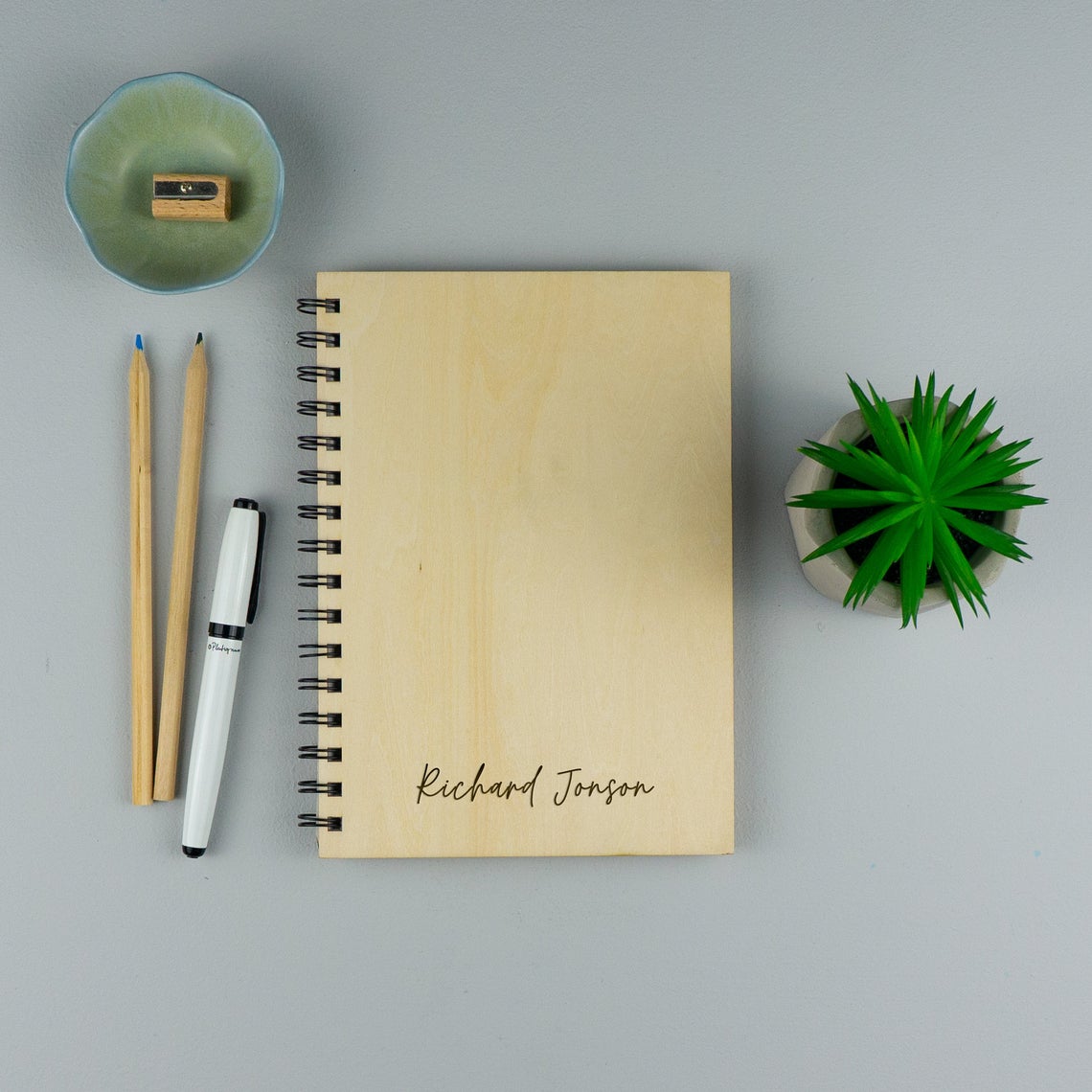 Wooden note book journal