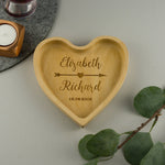 Love heart wooden coin tray
