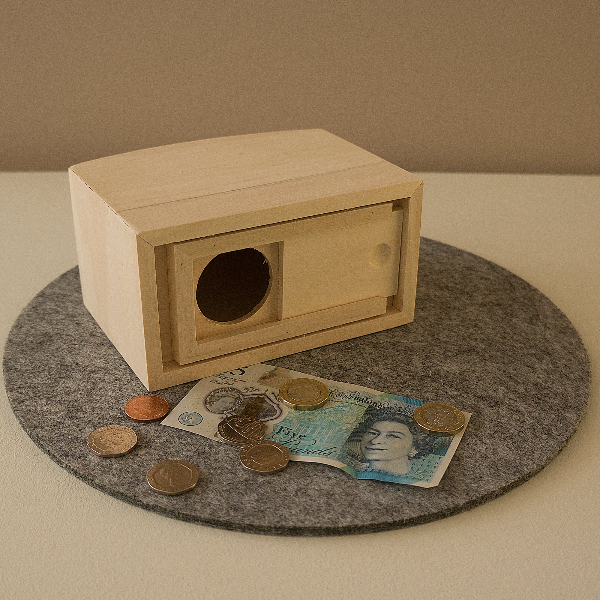 First home saving funds money box